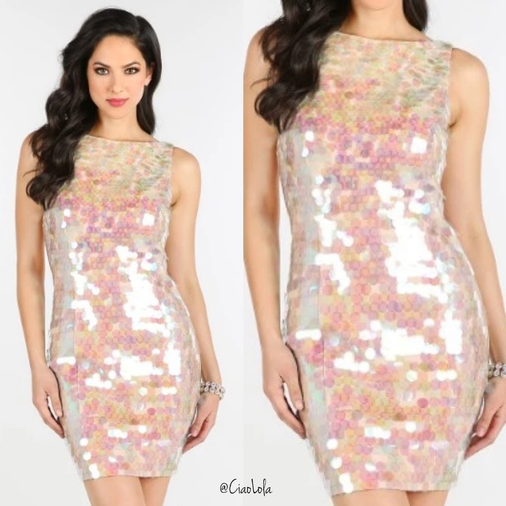 Rose multi pink sequin dress